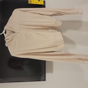 Towel material zip up hoodie